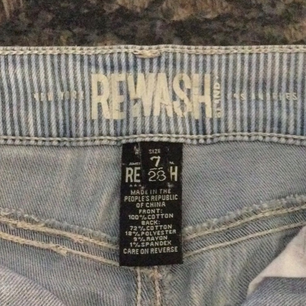 Rewash Blue Distressed Denim Shorts - Picture 9 of 9